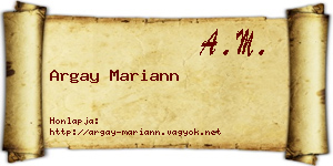 Argay Mariann névjegykártya
