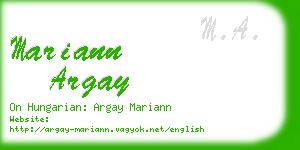 mariann argay business card